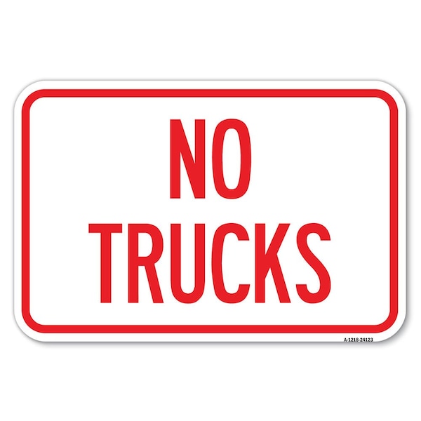 Signmission Driveway Sign No Trucks Heavy-Gauge Aluminum Sign, 12" x 18", A-1218-24123 A-1218-24123 - main